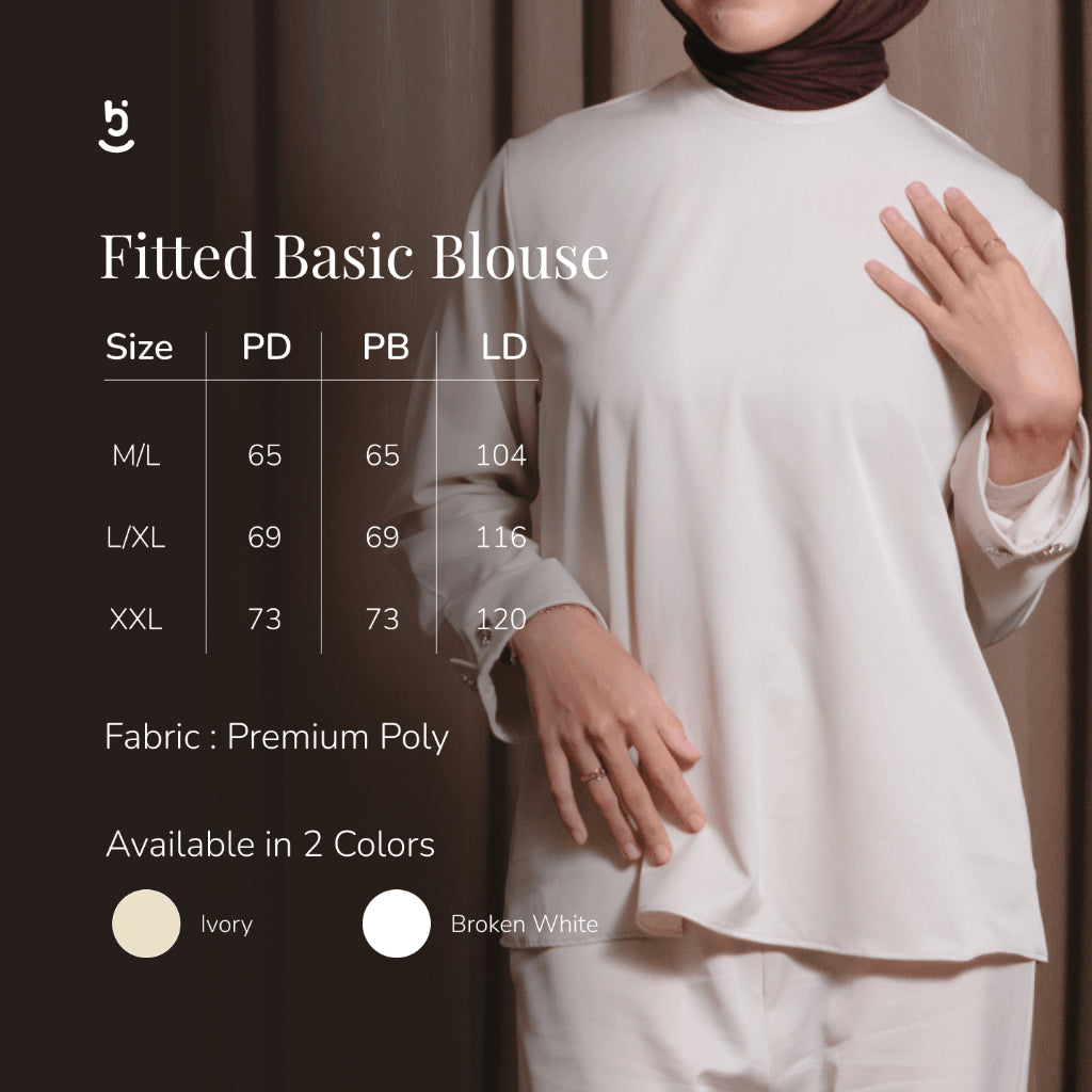 Hijaberies - Fitted Basic Blouse ( Blouse Wanita bahan Premium Poly | Cocok Untuk Acara Formal/Kondangan/Raya)