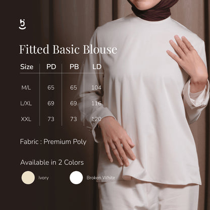 Hijaberies - Fitted Basic Blouse ( Blouse Wanita bahan Premium Poly | Cocok Untuk Acara Formal/Kondangan/Raya)