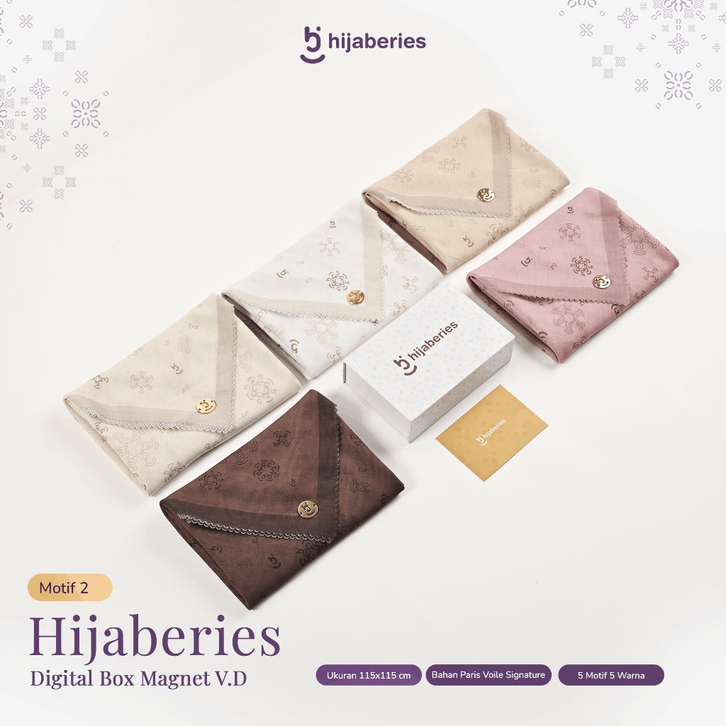 Hijaberies - Digital Box Magnet | Hijab Motif Segiempat with Exclusive Box Magnet (Kirim Random)