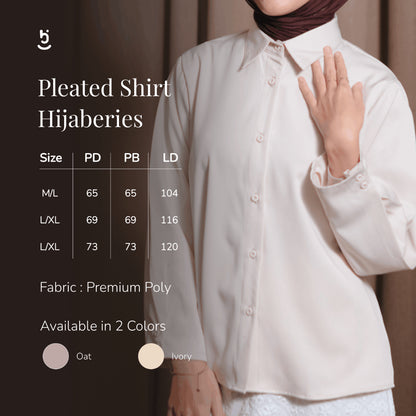 Hijaberies - Pleated Shirt (Blouse Lengan Panjang Wanita | Cocok Untuk Acara Formal/Kondangan/Raya)