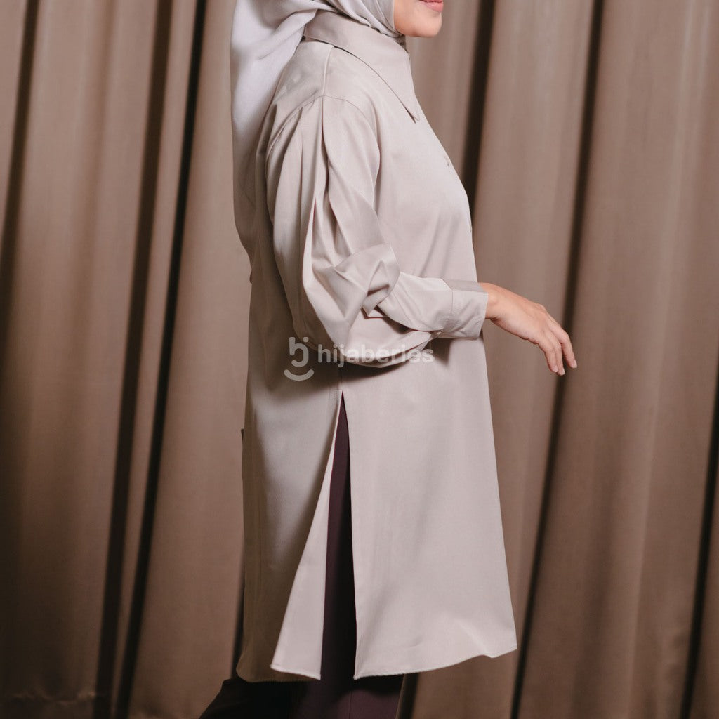 Hijaberies - Pleated Basic Tunic (Tunic Wanita Simpel dengan bahan Premium Poly | Cocok Untuk Acara Formal/Kondangan/Raya)
