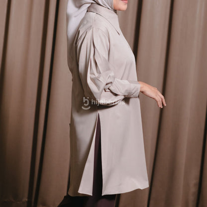 Hijaberies - Pleated Basic Tunic (Tunic Wanita Simpel dengan bahan Premium Poly | Cocok Untuk Acara Formal/Kondangan/Raya)