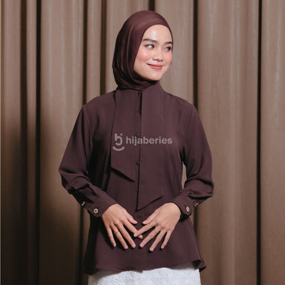 Hijaberies - Tulip Sleeve  Shirt (Blouse Wanita bahan Premium Poly | Cocok Untuk Acara Formal/Kondangan/Raya)