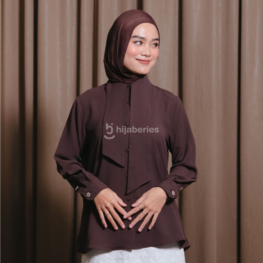 Hijaberies - Tulip Sleeve  Shirt (Blouse Wanita bahan Premium Poly | Cocok Untuk Acara Formal/Kondangan/Raya)