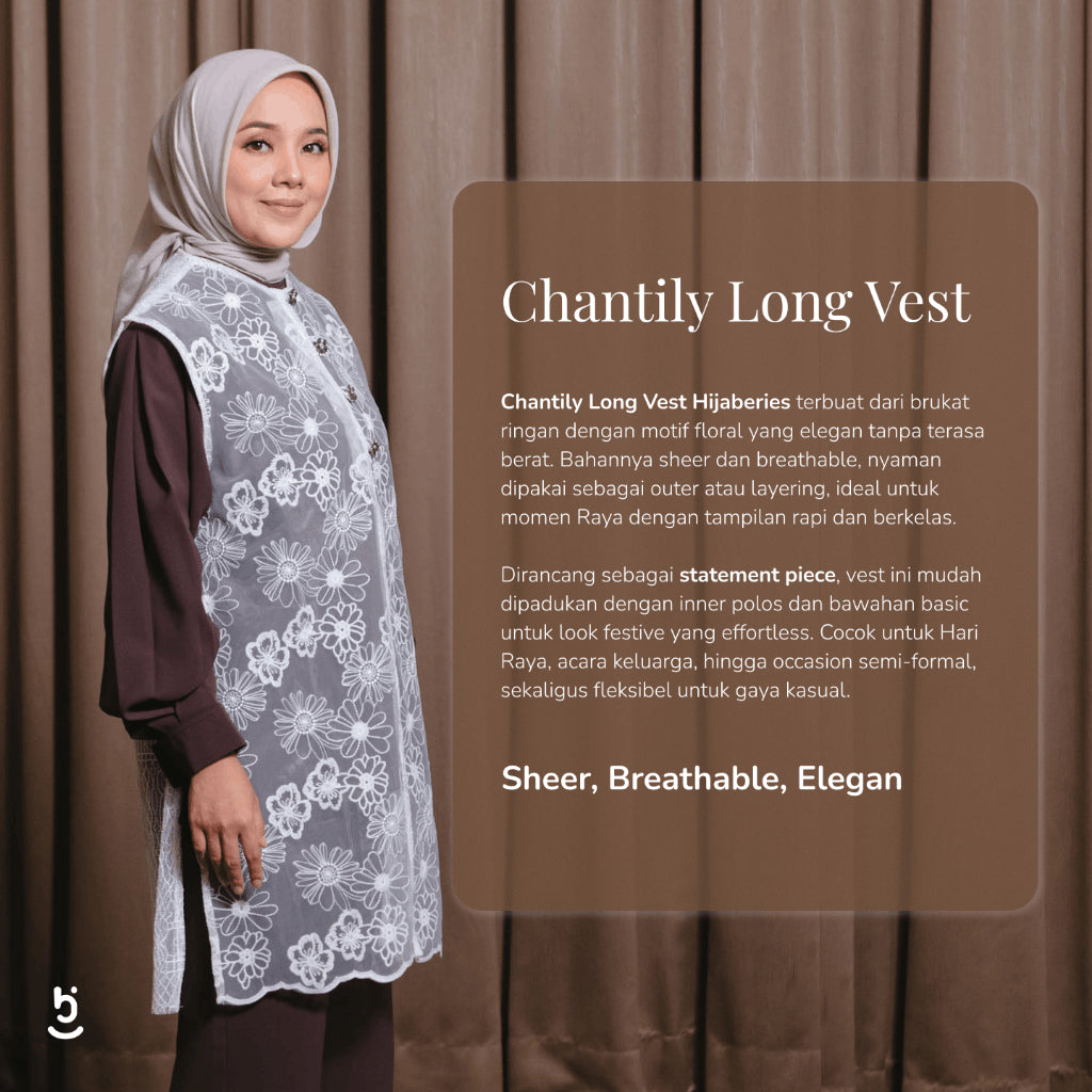 Hijaberies - Chantily Long Vest (Vest Brukat Wanita |  Cocok Untuk Acara Formal/Kondangan/Raya)