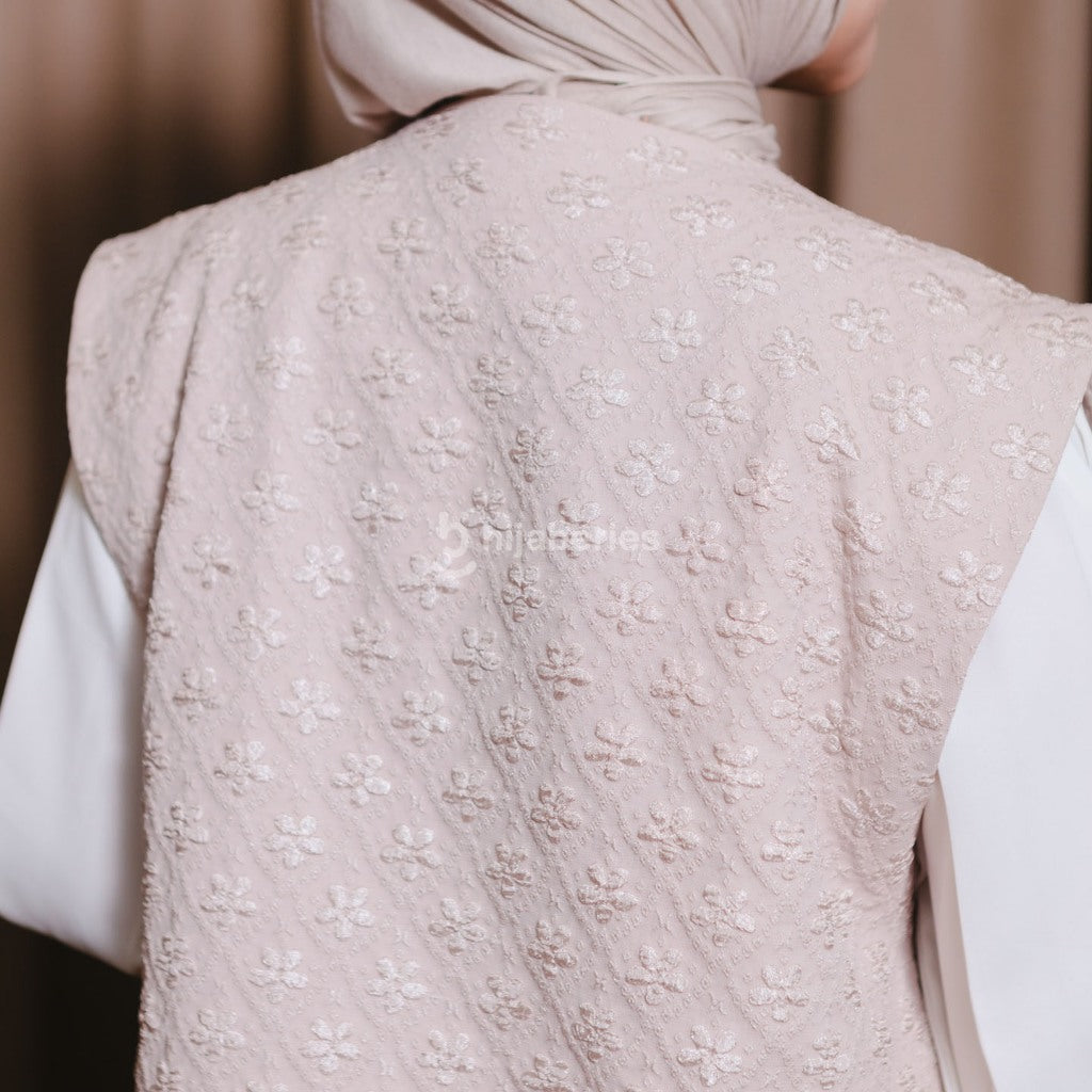 Hijaberies - Jacquard Asymetric Collar Vest (Asymetric Vest Wanita bahan Jacquard | Cocok Untuk Acara Formal/Kondangan/Raya)