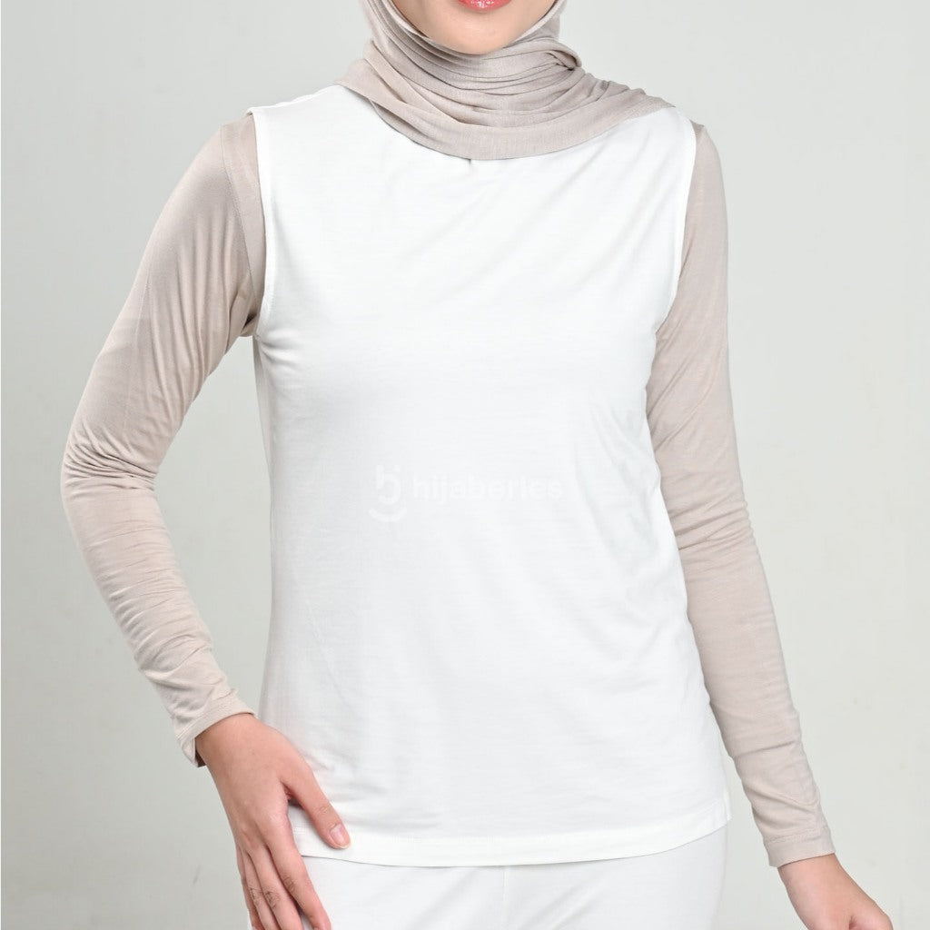 Hijaberies - Inner Top Sleeveles Tencel Reguler & Plus Size (Kaos Manset Spandex Micro Modal Tencel)