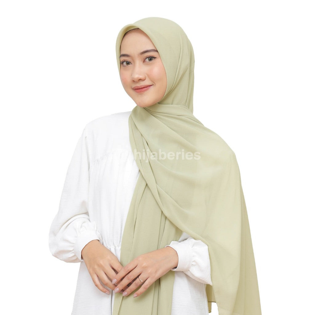 Hijaberies - Kelora Pashmina Square | Pashmina Segi Empat Pola | Muka Tegak | Bahan Babydoll