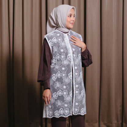 Hijaberies - Chantily Long Vest (Vest Brukat Wanita |  Cocok Untuk Acara Formal/Kondangan/Raya)