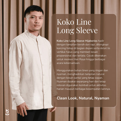 Hijaberies Raya - Koko Line Long Sleeve (Baju Koko Pria Lengan Panjang)