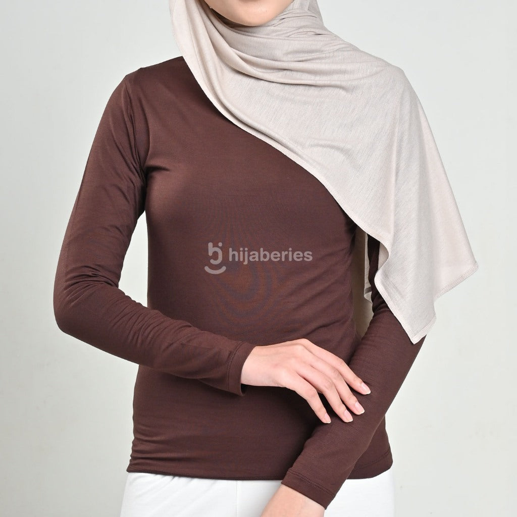 Hijaberies - Inner Top Longsleeve Tencel Reguler & Plus Size (Kaos Manset Spandex Micro Modal Tencel)