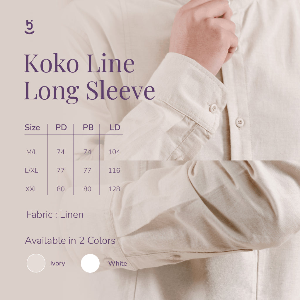 Hijaberies Raya - Koko Line Long Sleeve (Baju Koko Pria Lengan Panjang)