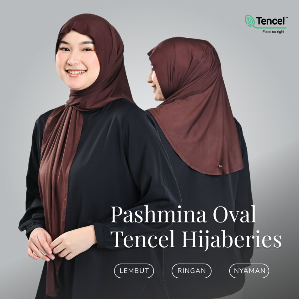 Hijaberies - Pashmina Oval Tencel (Pashmina Oval Bahan Micro Modal Tencel)