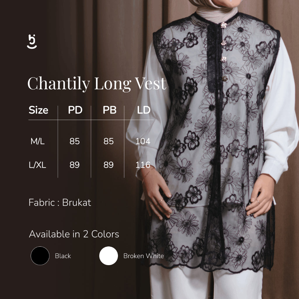 Hijaberies - Chantily Long Vest (Vest Brukat Wanita |  Cocok Untuk Acara Formal/Kondangan/Raya)