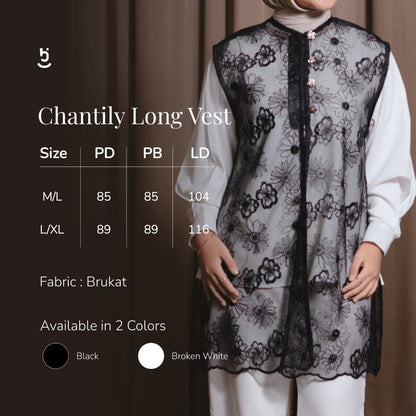 Hijaberies - Chantily Long Vest (Vest Brukat Wanita |  Cocok Untuk Acara Formal/Kondangan/Raya)