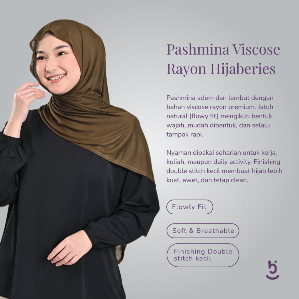 Hijaberies - Viscose Rayon Pashmina (Hijab Pashmina bahan Viscose Rayon)