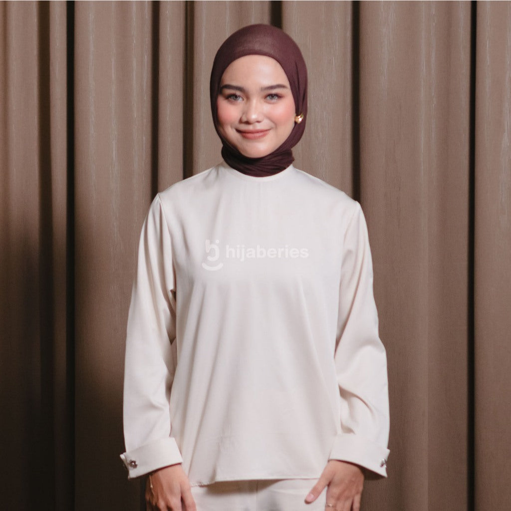 Hijaberies - Fitted Basic Blouse ( Blouse Wanita bahan Premium Poly | Cocok Untuk Acara Formal/Kondangan/Raya)