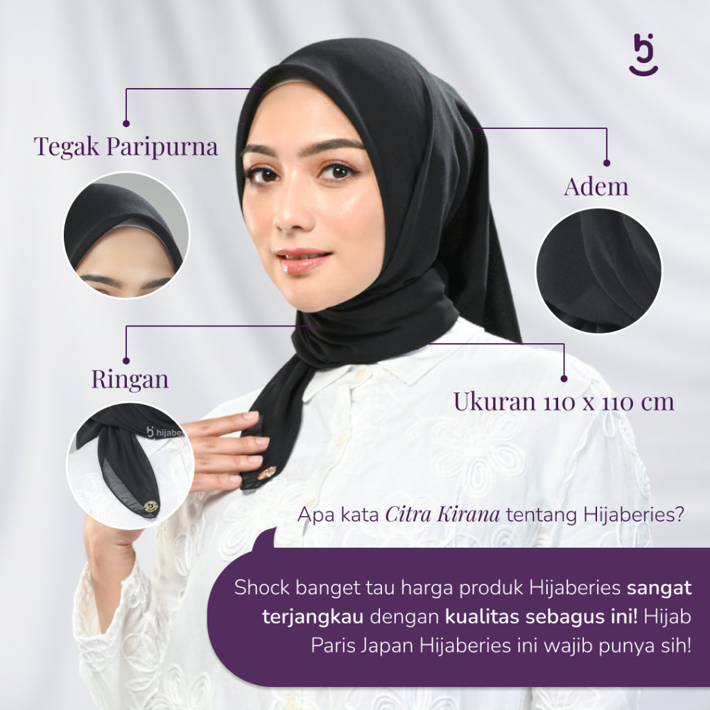 Hijaberies - Paris Basic Japan (Hijab Segiempat Paris Neci)