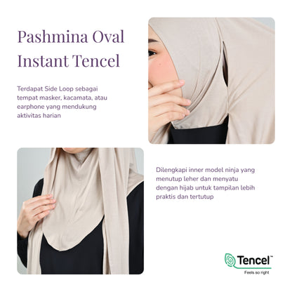 Hijaberies - Pashmina Oval Instan Tencel 3in1  (Pashmina Oval Instan 3in1 Bahan Micro Modal Tencel)