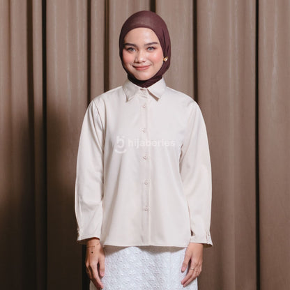 Hijaberies - Pleated Shirt (Blouse Lengan Panjang Wanita | Cocok Untuk Acara Formal/Kondangan/Raya)