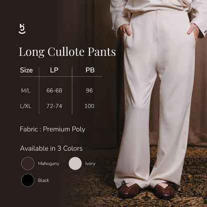 Hijaberies - Long Cullote Pants  (Loose Fit Nyaman, Bebas Gerak Seharian | Cocok Untuk Acara Formal/Kondangan/Raya)