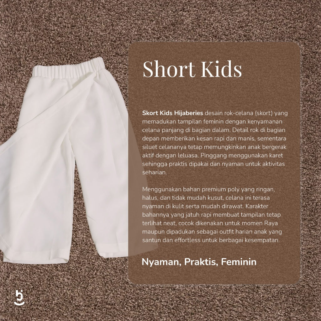 Hijaberies - Skort Kids (Rok + Celana 2in1 Nyaman untuk Anak Perempuan | Cocok Untuk Acara Formal/Kondangan/Raya)