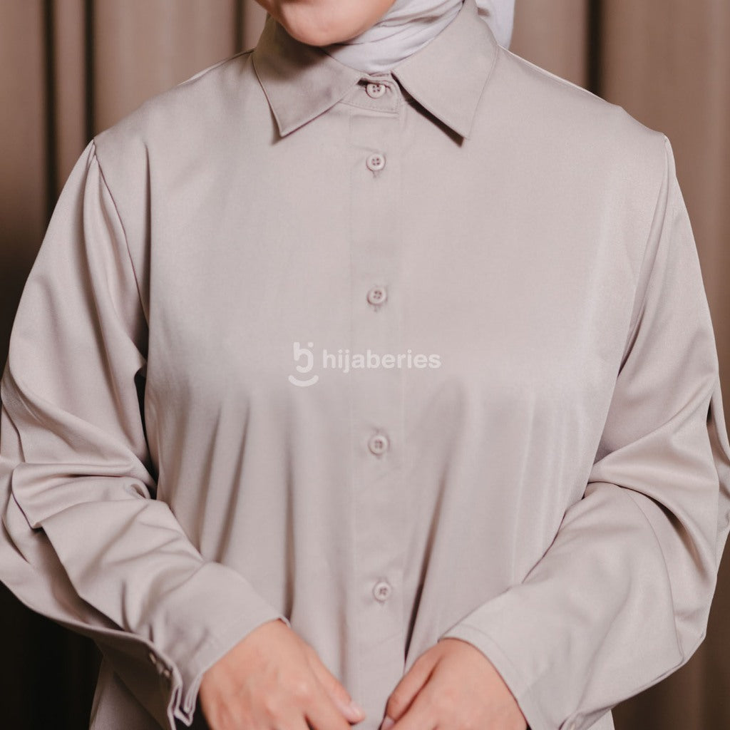 Hijaberies - Pleated Shirt (Blouse Lengan Panjang Wanita | Cocok Untuk Acara Formal/Kondangan/Raya)