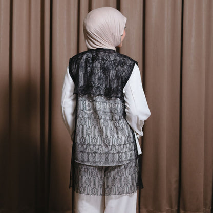Hijaberies - Chantily Long Vest (Vest Brukat Wanita |  Cocok Untuk Acara Formal/Kondangan/Raya)