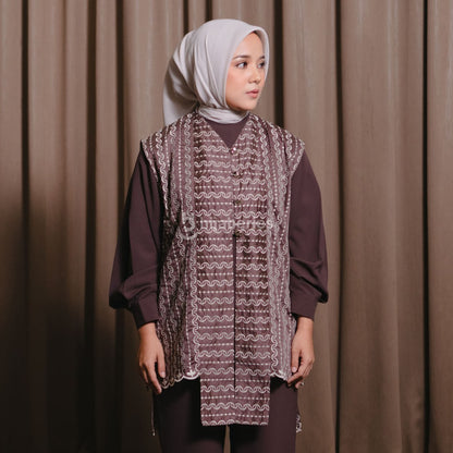 Hijaberies - Papersilk Embroidery Vest (Vest Anggun dengan Detail Bordir Mewah | Cocok Untuk Acara Formal/Kondangan/Raya)