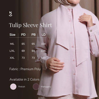 Hijaberies - Tulip Sleeve  Shirt (Blouse Wanita bahan Premium Poly | Cocok Untuk Acara Formal/Kondangan/Raya)