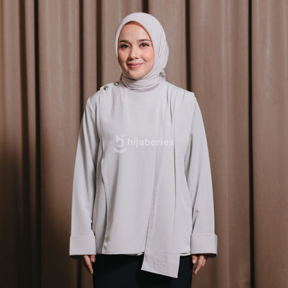 Hijaberies - Asymetric Collar Blouse (Blouse Asimetris Wanita bahan Poly Premium | Cocok Untuk Acara Formal/Kondangan/Raya)
