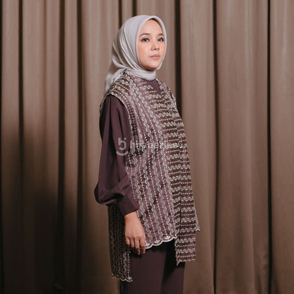 Hijaberies - Papersilk Embroidery Vest (Vest Anggun dengan Detail Bordir Mewah | Cocok Untuk Acara Formal/Kondangan/Raya)