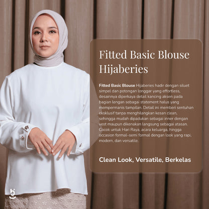 Hijaberies - Fitted Basic Blouse ( Blouse Wanita bahan Premium Poly | Cocok Untuk Acara Formal/Kondangan/Raya)
