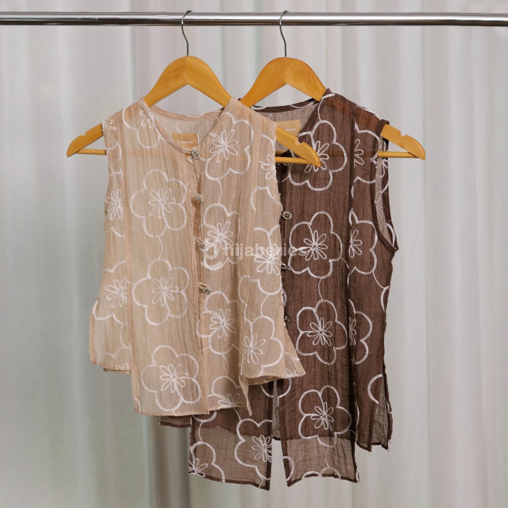Hijaberies - Papersilk Embroidery Vest Kids (Vest Bordir Manis untuk Anak Perempuan | Cocok Untuk Acara Formal/Kondangan/Raya)
