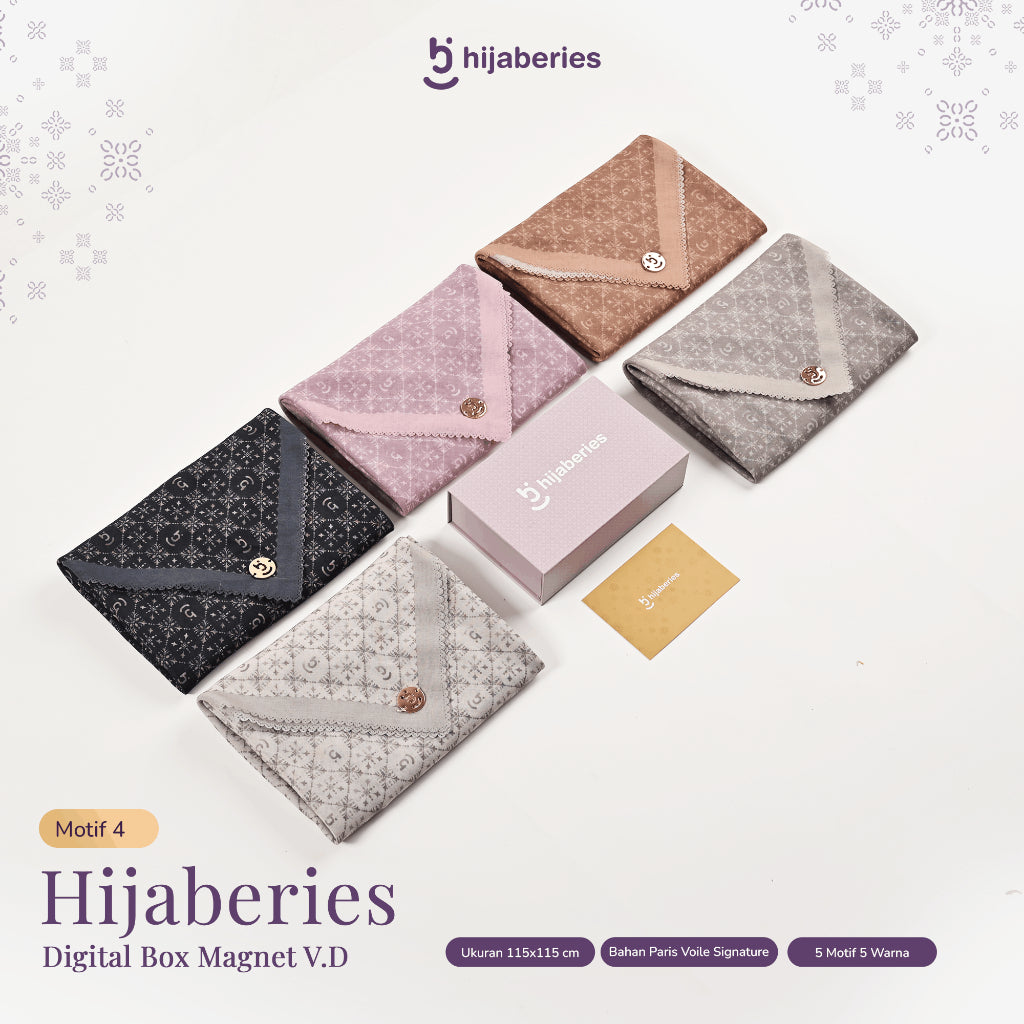 Hijaberies - Digital Box Magnet | Hijab Motif Segiempat with Exclusive Box Magnet (Kirim Random)