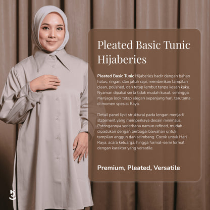Hijaberies - Pleated Basic Tunic (Tunic Wanita Simpel dengan bahan Premium Poly | Cocok Untuk Acara Formal/Kondangan/Raya)