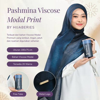 Hijaberies - Pashmina Viscose Modal Print (Viscose Modal Printing dengan Packaging Tube | Kirim Random)