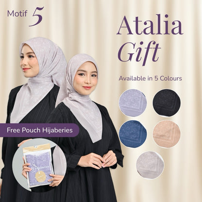 Hijaberies - Atalia Gift | Hijab Segiempat Motif Digital Printing Ukuran 110x110 cm