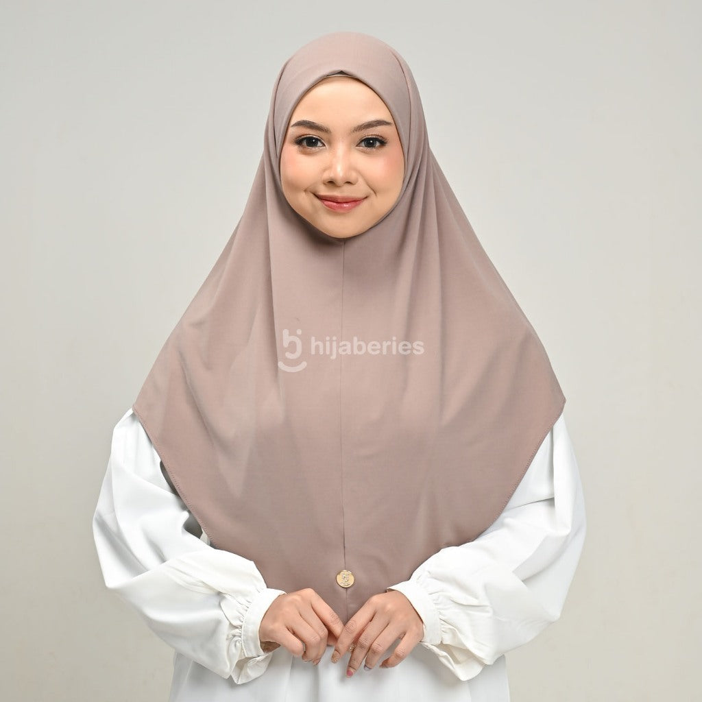 Hijaberies - Lovely Bergo Instan (Bahan Lycra Jersey Non Pad | Include Logo Pin Brooch)