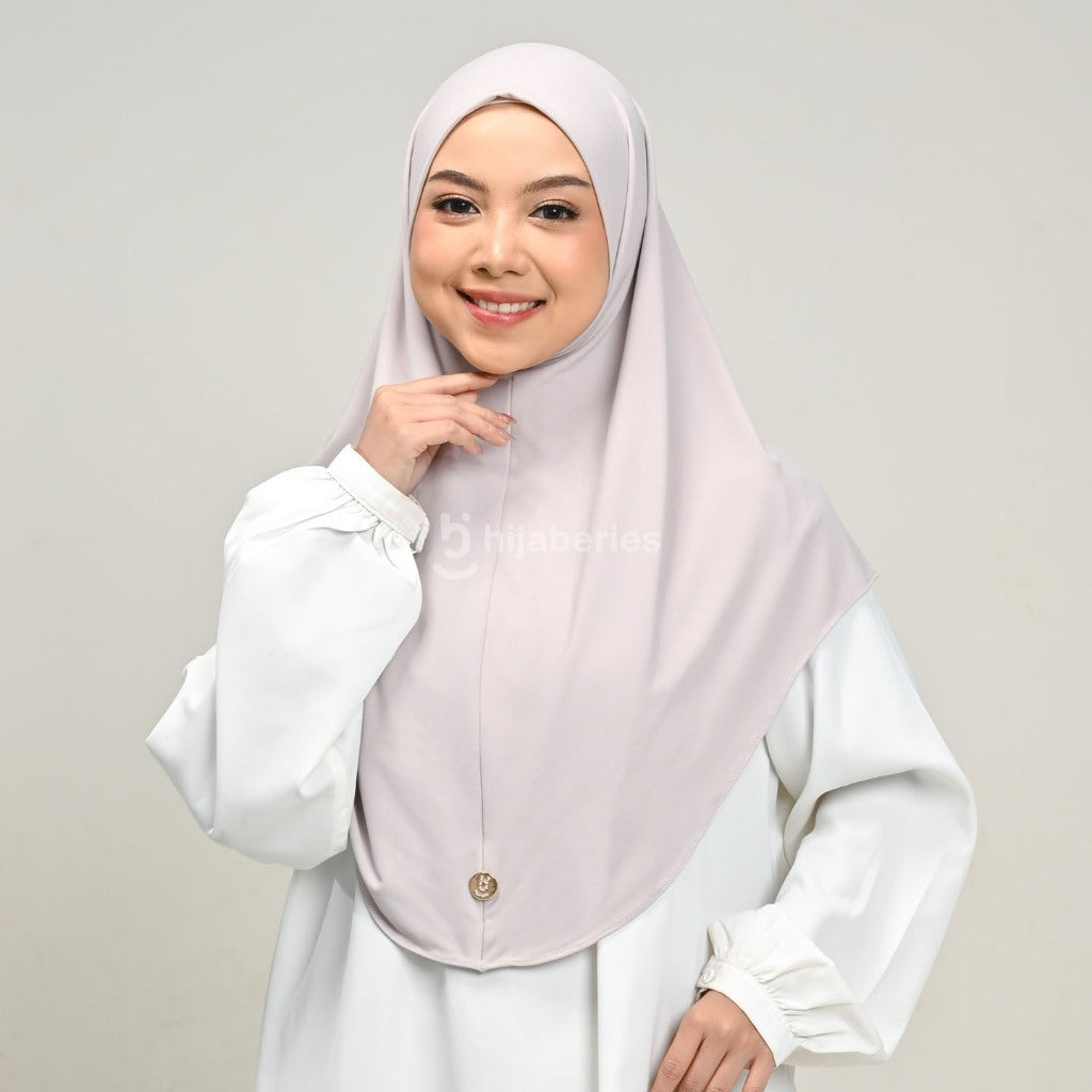 Hijaberies - Lovely Bergo Instan (Bahan Lycra Jersey Non Pad | Include Logo Pin Brooch)