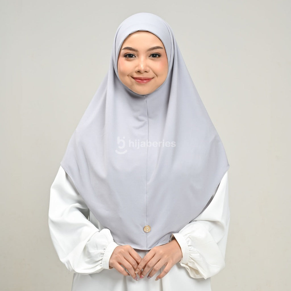 Hijaberies - Lovely Bergo Instan (Bahan Lycra Jersey Non Pad | Include Logo Pin Brooch)
