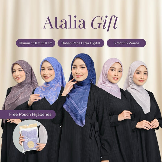 Hijaberies - Atalia Gift | Hijab Segiempat Motif Digital Printing Ukuran 110x110 cm