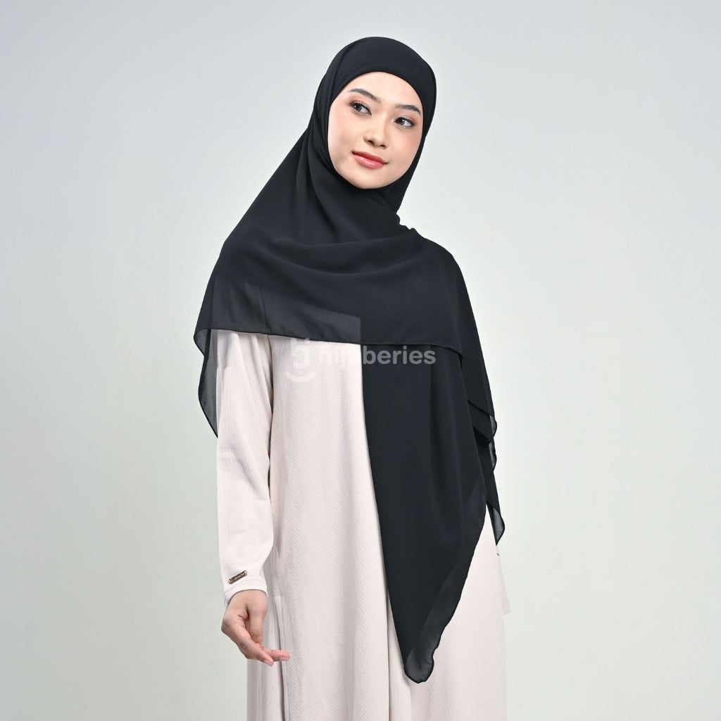 Hijaberies - Khiban Instan (Hijab Bandana Instan 2 Layer Bahan Ceruty Babydoll | Hijab Syar'i)