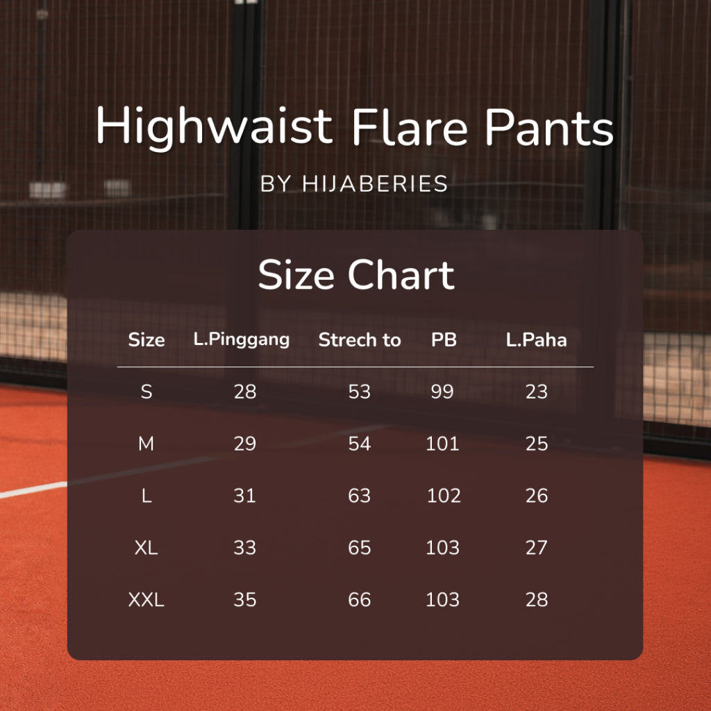 Hijaberies Motion Series - Highwaist Flare Pants (Celana Sport Highwaist Model Flare yang Stylist)