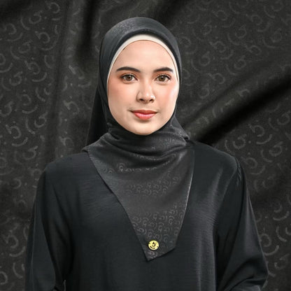Hijaberies Elegance Embossed Monogram Series 2 (Hijab Segi Empat Lasercut Motif Emboss)