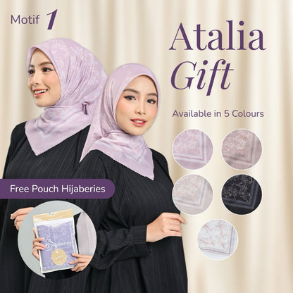 Hijaberies - Atalia Gift | Hijab Segiempat Motif Digital Printing Ukuran 110x110 cm