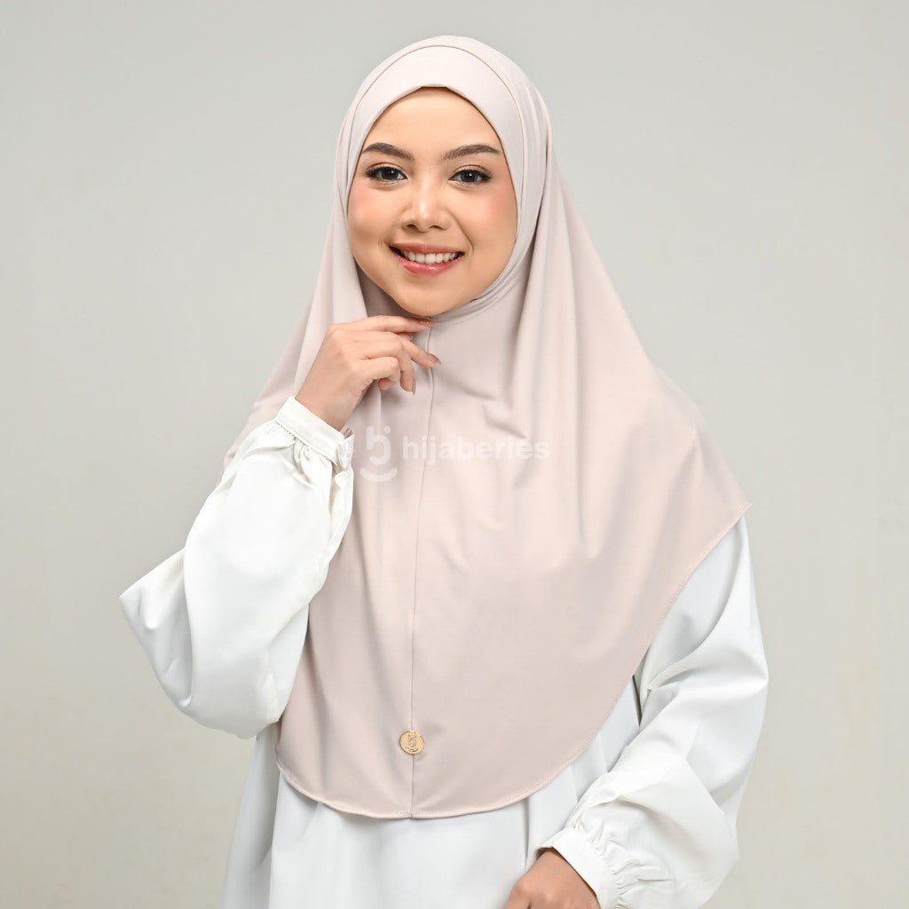 Hijaberies - Lovely Bergo Instan (Bahan Lycra Jersey Non Pad | Include Logo Pin Brooch)