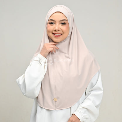 Hijaberies - Lovely Bergo Instan (Bahan Lycra Jersey Non Pad | Include Logo Pin Brooch)
