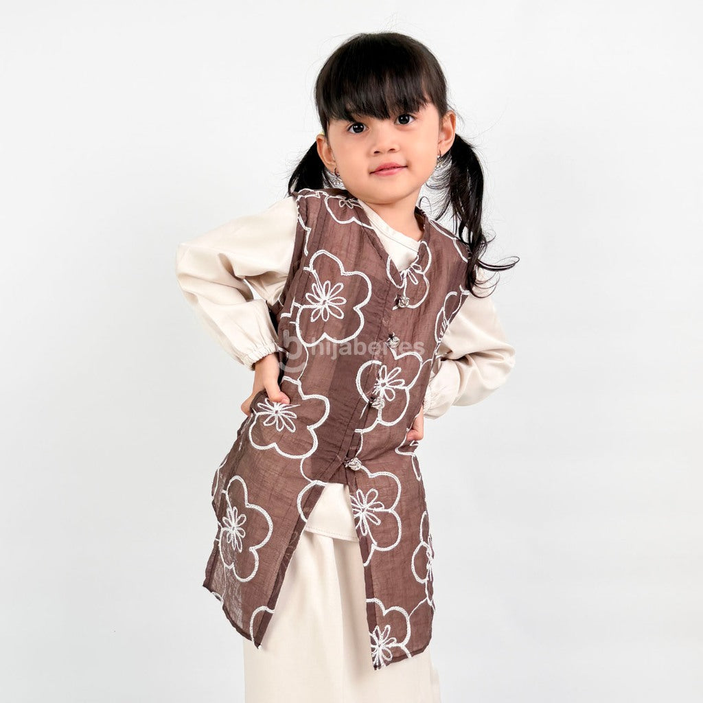 Hijaberies - Papersilk Embroidery Vest Kids (Vest Bordir Manis untuk Anak Perempuan | Cocok Untuk Acara Formal/Kondangan/Raya)