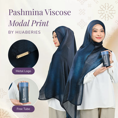Hijaberies - Pashmina Viscose Modal Print (Viscose Modal Printing dengan Packaging Tube | Kirim Random)